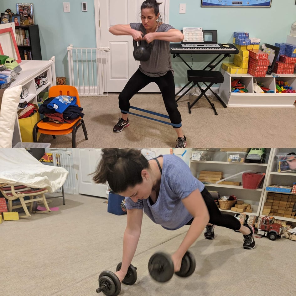 before and after picture of young woman lifting weights | Smart Moves Fitness affordable personal trainer online