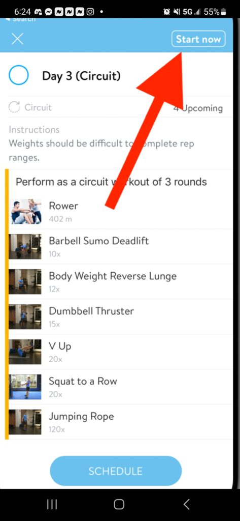 screenshot of the Trainerize app, showing a personalized workout | virtual personal trainer, online fitness program